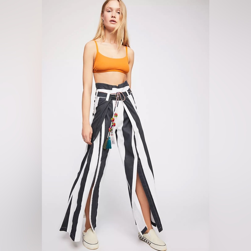 Free People Marjorie wide leg striped pants